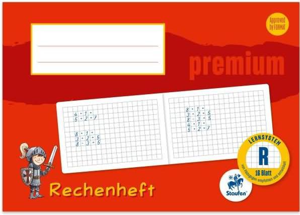 Produktbild Staufen Zahlenlernheft Premium Lineatur R kariert DIN A5 quer ohne Rand, 16 Blatt (A5, Kariert, Harter Einband)
