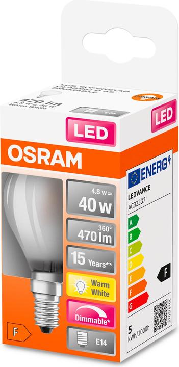 Produktbild Osram Led Retrofit Classic P (E14, 4.80 W, 470 lm, 6 x, F)