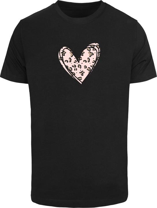 Merchcode Valentines Day - Leopard Heart T-Shirt Round Neck - 117581