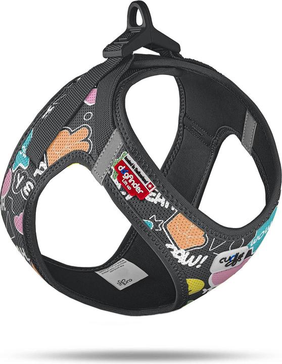 Curli Vest Geschirr Air-Mesh LE25 L Comic schwarz (L, Dog, General)