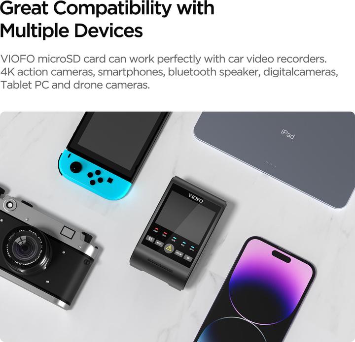 Image du produit Viofo 512GB SD card (512 Go, microSDXC, U3, UHS-I)