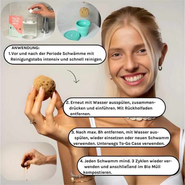 Actual product image Hera Organics Menstruationsschwämme (3 x, Large)
