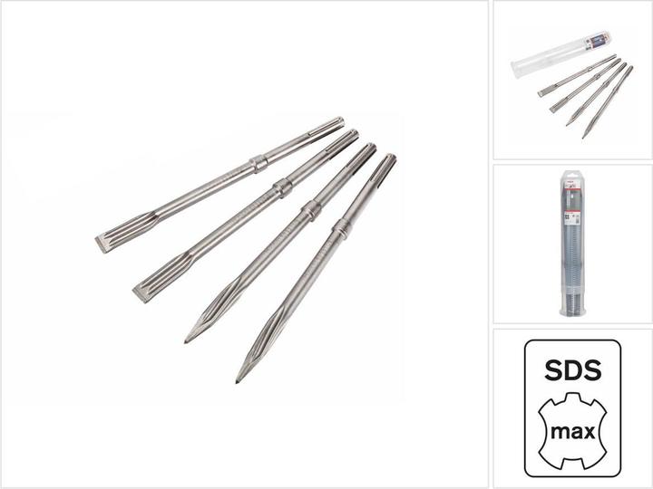Produktbild Bosch Professional Zubehör PRO SDS max-5C Meissel-Set, Spitzmeissel 400 mm, Flachmeissel 25 x 400 mm, 2+2-tlg. (25 mm)
