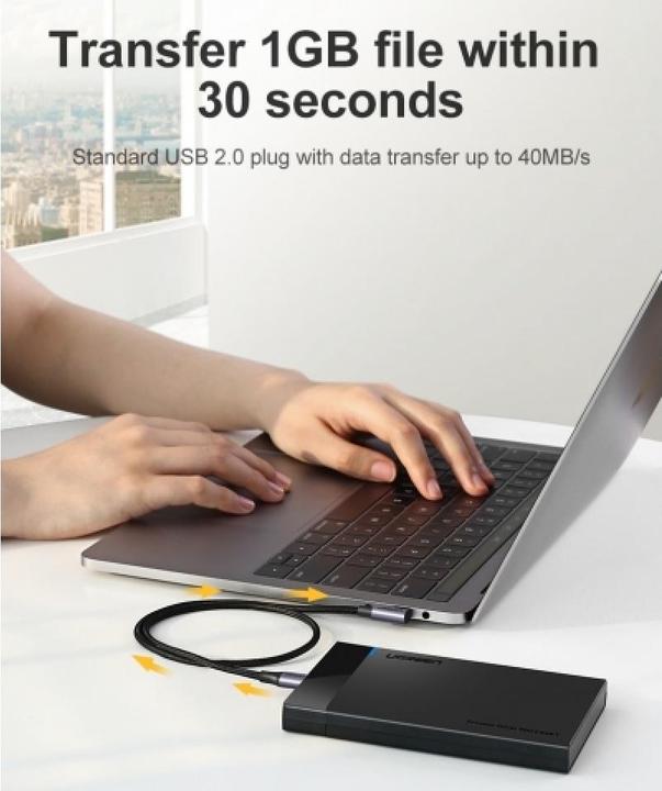 Actual product image Ugreen USB C – USB C (2 m, USB 2.0)