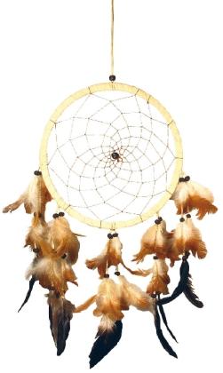 Actual product image Saraswati Dreamcatcher with long feathers 20cm.T041