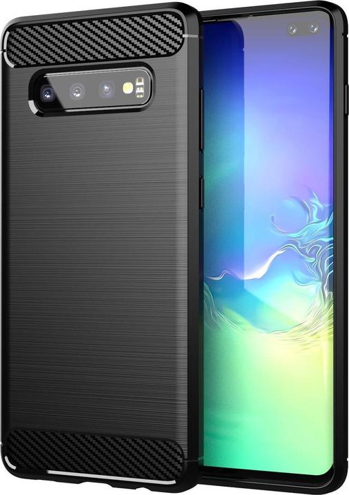 Image du produit Cadorabo TPU Ultra Slim carbon edelstahl Combi Cover (Samsung Galaxy S10+)