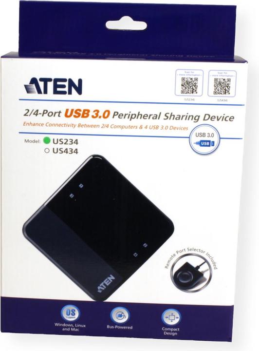 Produktbild Aten USB 3.0 Sharing Switch: 2 Port