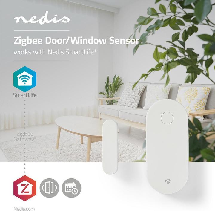 Actual product image Nedis SmartLife - Zigbee Smart Door/Window Sensor - Zigbee Gateway - Battery Operated - Integ