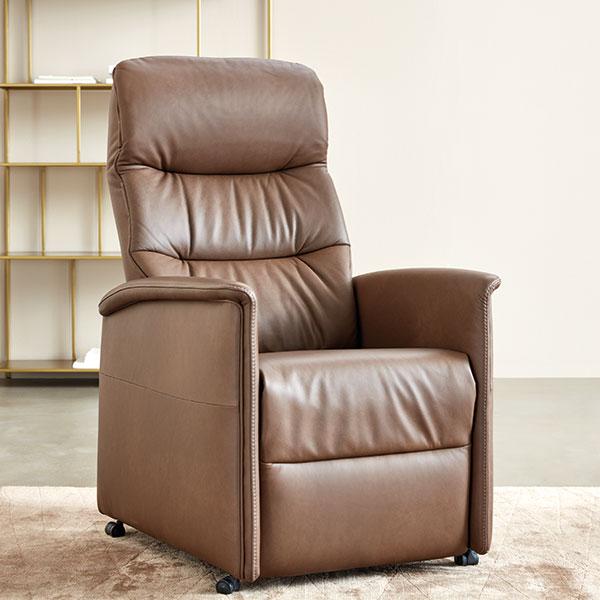 Image du produit Mirex Aufsteh-Ruhesessel Cumulus Quartett leder marmor hellbeige