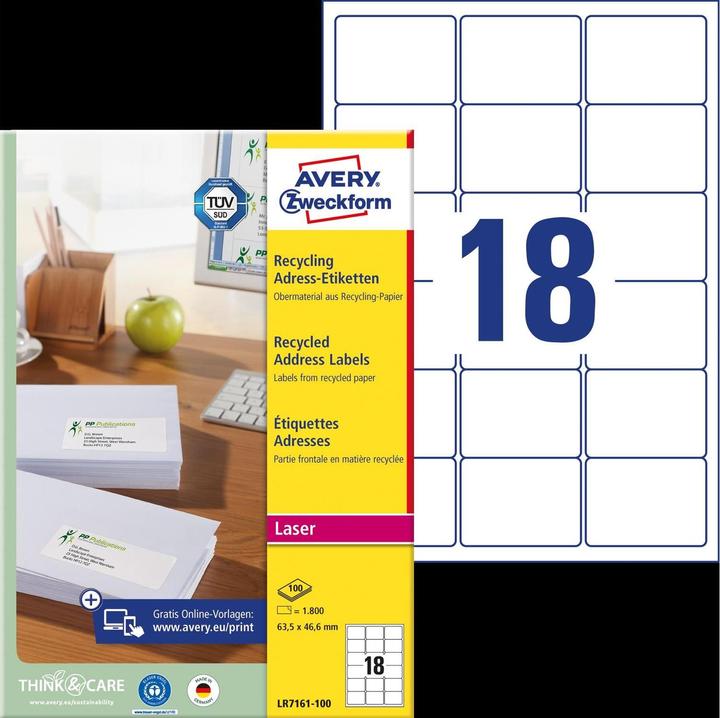 Actual product image Avery Recycling address labels