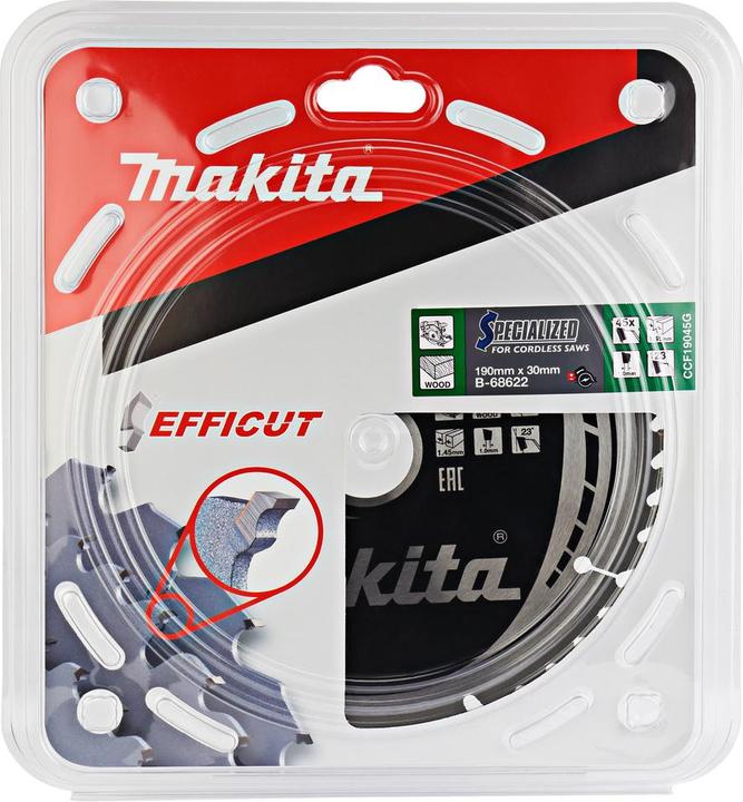 Produktbild Makita CCF19045G SPECIALIZED EFFICUT Sägeblatt 190 x 30 x 1,0 mm ( B-68638 ) 45 Zähne für Holz