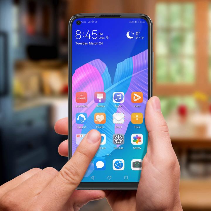 Actual product image Akashi 9H Displayschutzfolie für Huawei P40 Lite – Rand Schwarz (1 Piece, Huawei P40 Lite)