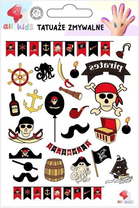 Productafbeelding All4Kids Waschbare Tattoos für Kinder Piraten