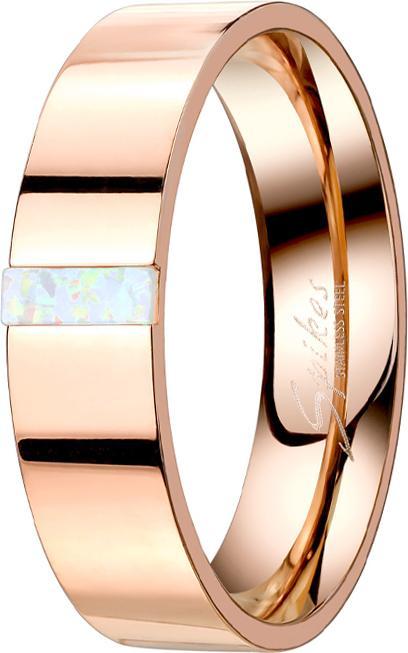 Star Piercing Ring rosegold mit Opal streifen (Chirurgenstahl 316L)