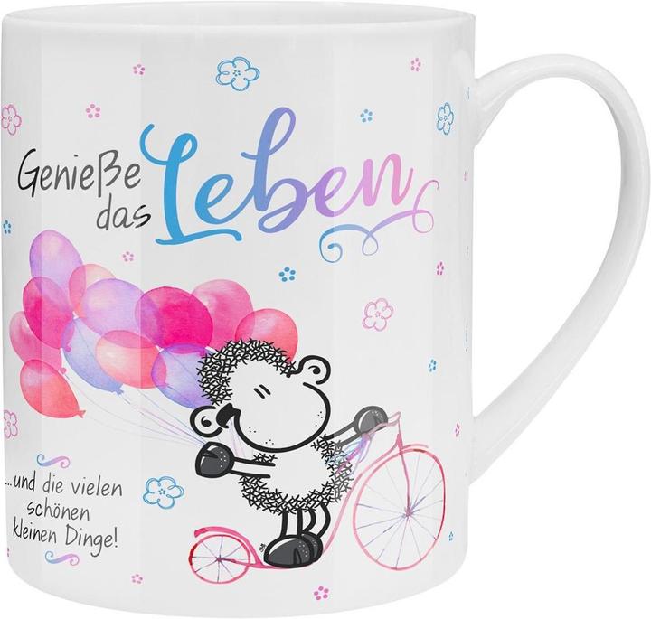 Sheepworld Kaffeetasse Geniesse das Leben 600 ml, 1 Stück, Weiss (600 ml, 1 x)