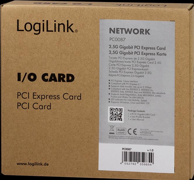Immagine prodotto LogiLink . RJ-45, PCIe 2.1 (PCI Express 2.1)