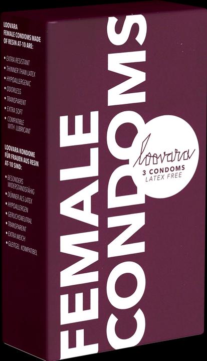 Produktbild Loovara Female Condom» 3 latexfreie Frauenkondome - auch während der Menstruation verwendbar (3 Stk.)