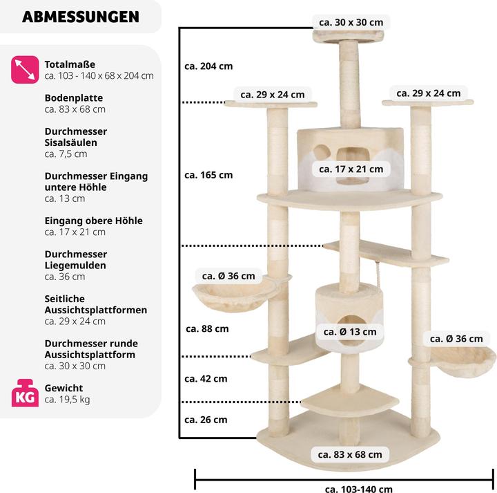 Actual product image tectake Nelly (204 cm, Beige, White)