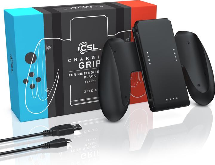 Produktbild CSL Controller Ladestation 1000 mA, Nintendo Switch Joy-Con Aufladehalterung Gamepad Ladegriff mit Akku (Switch)