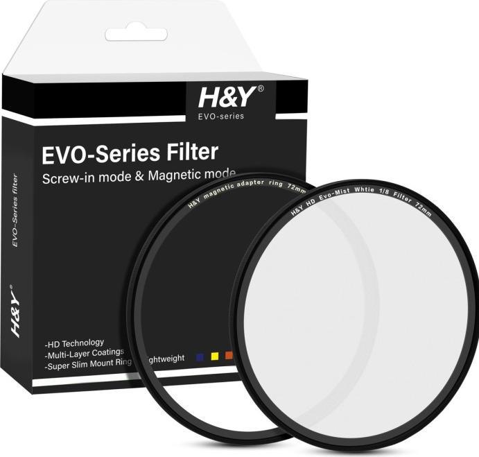 Actual product image H&Y HD EVO-Series White Mist 1/8 Filter Kit 72mm (Black Mist Filter)