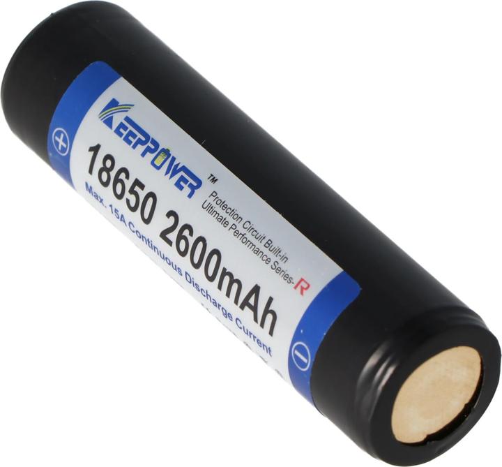 Produktbild Keeppower Akku R 18650 geschützt (Pluspol erhöht) (1 Stk., 18650, 2600 mAh)