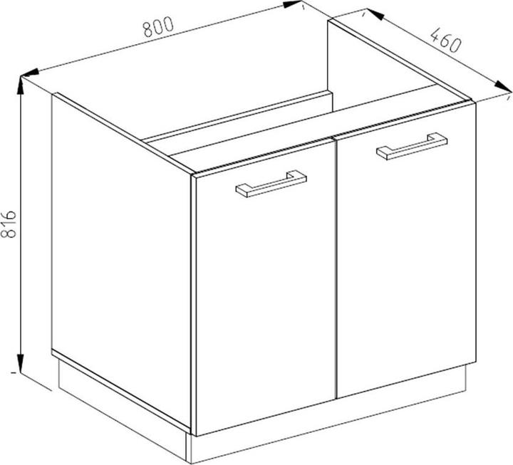 Actual product image Vicco Spülenunterschrank R-Line (80 x 60 x 81.5 cm)