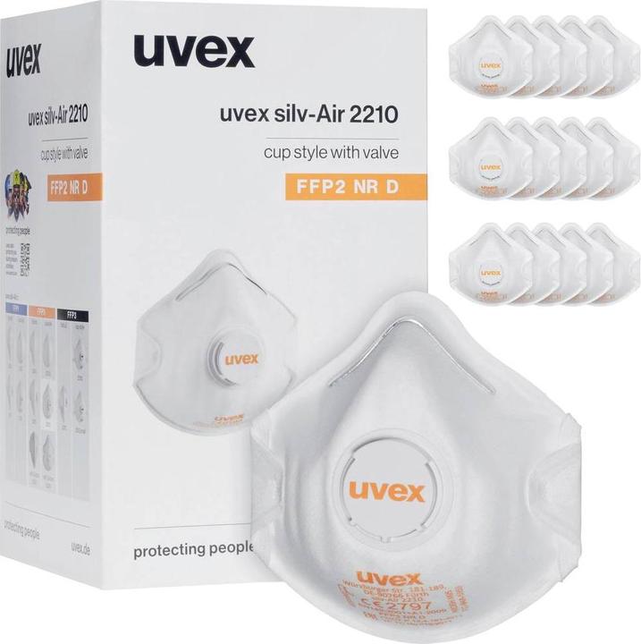 Actual product image Uvex Safety Fine dust mask with valve (FFP2, 15 x)
