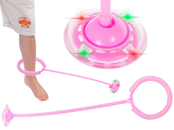 Ikonka Hula Hoop leg bouncy ball luminous LED pink