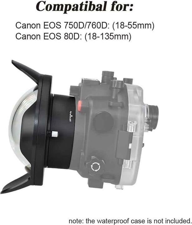 Actual product image Seafrogs WA005-B-GL WA005-A Series 6 inch Dome Port 40M/130FT (Plastic Tube, Glass Dome)