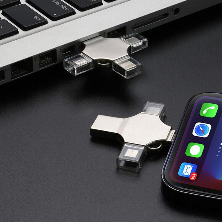 Image du produit Hermex Clé USB 4 en 1 Clé Lightning Clé de données Lecteur flash USB Drive (32 Go, USB-C)