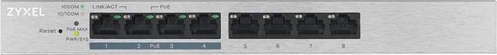 Actual product image Zyxel GS1200-8HP: 8Port PoE+ Switch, V2 (8 Ports)