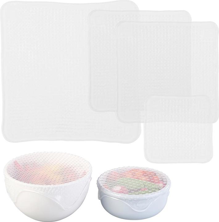 Actual product image Rosenstein & Söhne Set of 4 reusable silicone freshness sheets, 3 sizes (4 x)