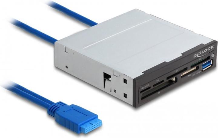 Delock 3,5Zoll SuperSpeed USB Card Reader 6 Slots + 1 x USB Typ-A Buchse (USB 3.2)