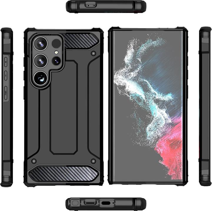 Actual product image Hurtel Hybrid Armor Case für Xiaomi Redmi Note 14 Pro 4G / 5G / Poco X7 - Schwarz (Xiaomi Poco X7 Pro)
