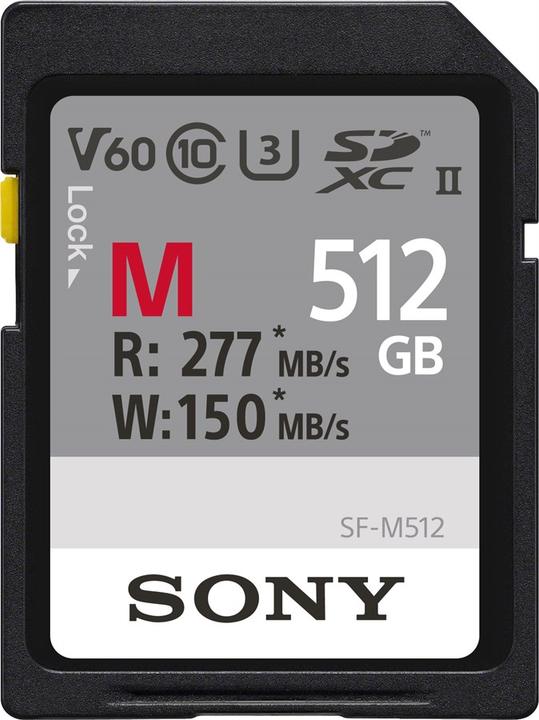 Actual product image Sony UHS-II SD Memory Card SF-M Series (512 GB, SDXC, U3, UHS-II)