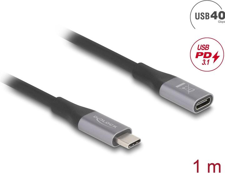 Produktbild Delock USB C — USB C (1 m, USB 4.0, 240 W)