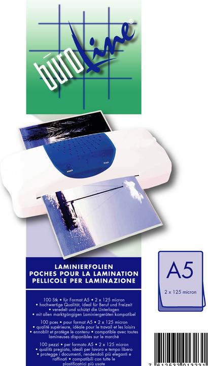 Produktbild BüroLine Laminier-Folien (A5, 100 Stück, 125 µm)