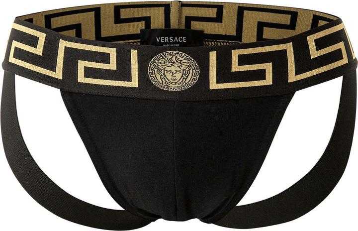 Versace Underpants Jock Strap Jersey Topeka Bi-Stretch Cotton Organic New Logo (XL, Einzelpack)