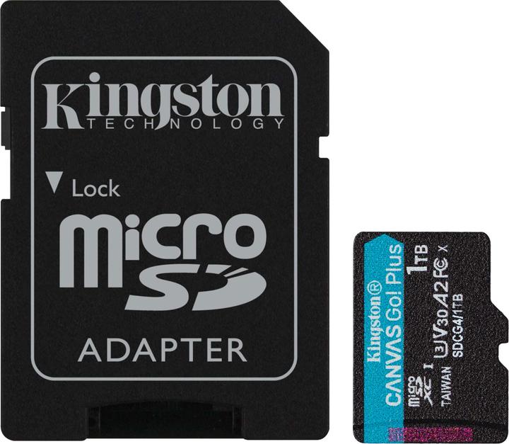 Image du produit Kingston Card Canvas Go Plus MicroSD +ADP 1TB (1000 Go, microSDXC, U3, UHS-I)