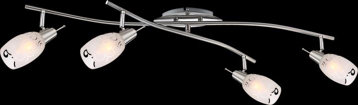 Actual product image Globo FLORITA spotlight, matt nickel chrome, opal glass, 54984-4 (E14)