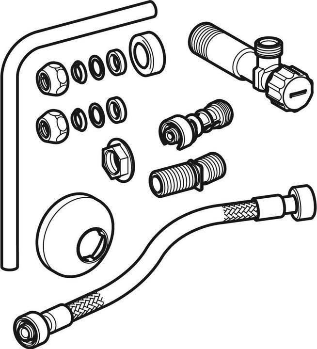 Actual product image Geberit Monolith water connection set lateral for sanitary module WC