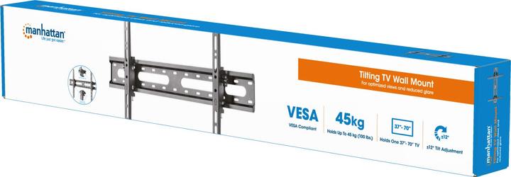 Image du produit Manhattan Support TV mural inclinable Pour les écrans de 93,98 à 177,8cm de 37 à 70pouces et jusqu'à z (Mur, 70", 45 kg)