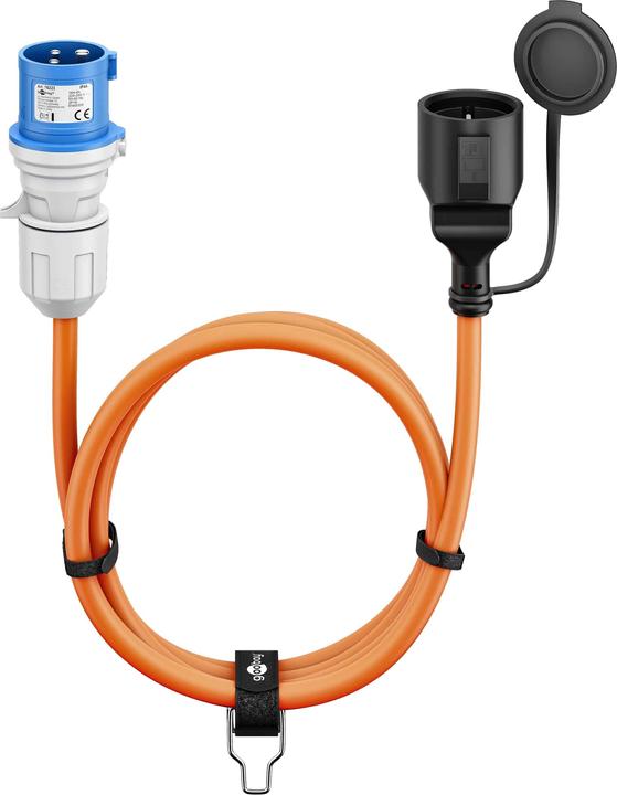 Goobay CEE-Adapterleitung, CEE-Stecker auf Schutzkontakt-Kupplung, 5 m (5 m, CEE 16/5)