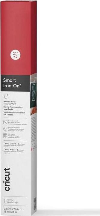 Actual product image Cricut Aufbügelfolie Smart Iron-On 33 x 91.4 cm, Rot