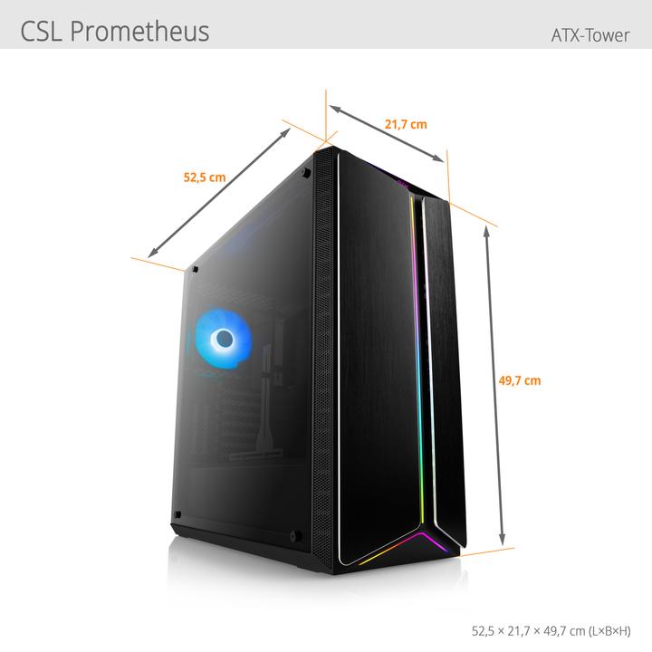 Image du produit CSL Gaming PC M10250H (AMD Ryzen 7 7800X3D, 32 Go, 1000 Go, GeForce RTX 4070)