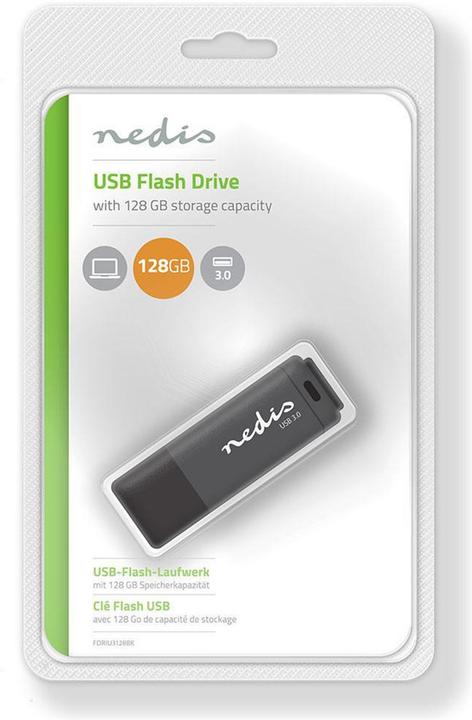 Immagine prodotto Nedis Unità flash USB 3.0 - Unità flash USB compatta - 128 GB - Lettura a 80 Mbit/s - Scrittura a (128 GB, USB-A)