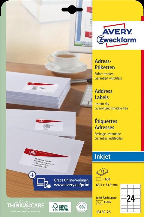 Image du produit Avery Étiquettes d'adresse