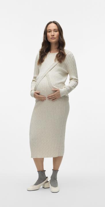 Actual product image Mamalicious Normal geschnitten Rundhals Gerippte Ärmelbündchen Strickoberteil Gestricktes Oberteil