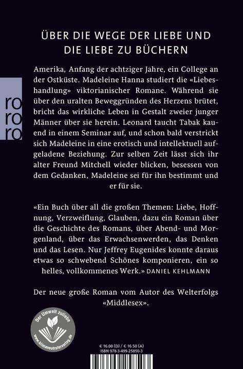 Produktbild Die Liebeshandlung (Deutsch, Jeffrey Eugenides, Uli Aumüller, Grete Osterwald, 2012)