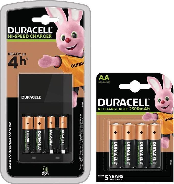 Duracell 4 Hour Charger + 6 AA, 2 x AAA (6 Stk., Ladegerät inkl. Akku)
